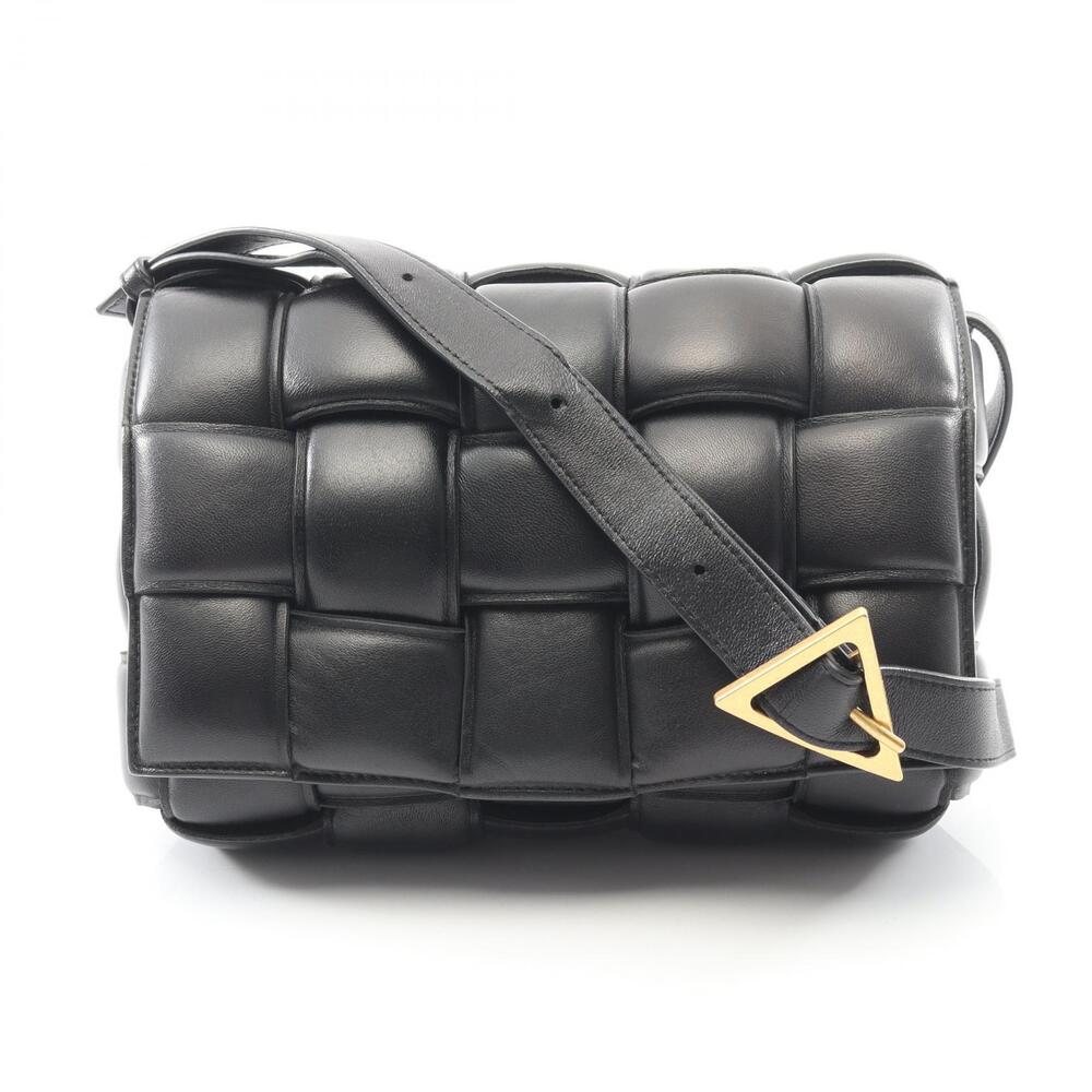 Bottega Veneta Padded Cassette Intrecciato Shoulder Bag Leather Black